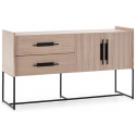 Sideboard i metal og træ H94 x B180 cm - Sort/Natur