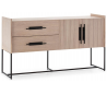 Sideboard i metal og træ H86 x B150 cm - Sort/Natur