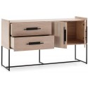 Sideboard i metal og træ H94 x B180 cm - Sort/Natur