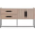 Sideboard i metal og træ H94 x B180 cm - Sort/Natur