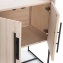 Sideboard i metal og træ H94 x B180 cm - Sort/Natur