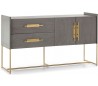 Sideboard i metal og træ H86 x B150 cm - Grå/Antik guld