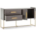 Sideboard i metal og træ H86 x B150 cm - Sort/Natur
