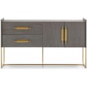 Sideboard i metal og træ H86 x B150 cm - Sort/Natur