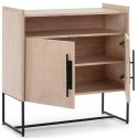 Sideboard i metal og træ H86 x B150 cm - Sort/Natur