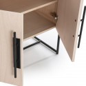 Sideboard i metal og træ H86 x B150 cm - Sort/Natur