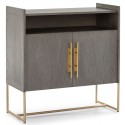 Sideboard i metal og træ H93 x B90 cm - Sort/Natur