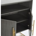 Sideboard i metal og træ H93 x B90 cm - Sort/Natur