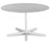 Spisebord i stål og marmor Ø125 cm - Hvid/Hvid marmor