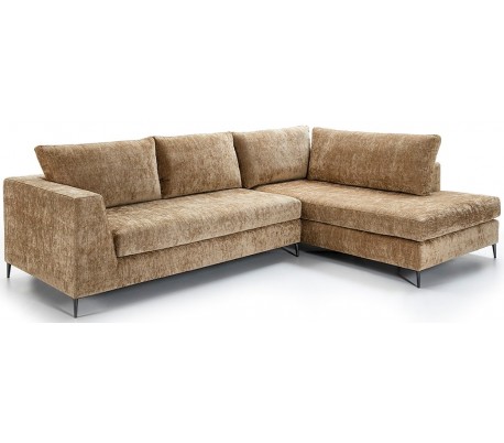 Sofa til 3 personer i polyester og træ B201 cm - Sort/Brun