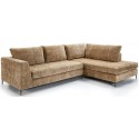 Sofa til 3 personer i polyester og træ B201 cm - Sort/Brun