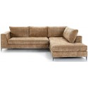 Sofa til 3 personer i polyester og træ B201 cm - Sort/Brun