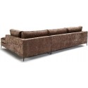 Chaiselongsofa i tekstil og metal 300 x 210 cm - Sort/Brun