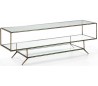 Tvbord i metal og glas B152 cm - Antik guld