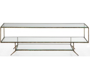 Tvbord med 3 skabe i træ B160 cm - Sort/Let grå 2