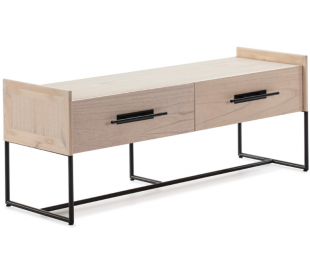 Sideboard i metal og træ H94 x B180 cm - Sort/Natur