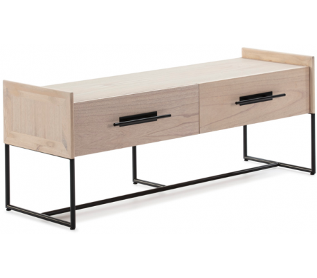 Sideboard i metal og træ H94 x B180 cm - Sort/Natur