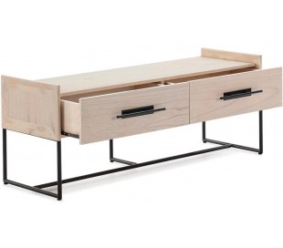 Sideboard i metal og træ H94 x B180 cm - Sort/Natur 2