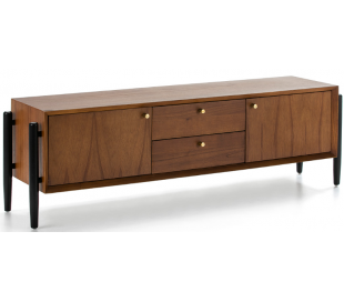 Sideboard i træ H90 x B120 cm - Sort/Brun