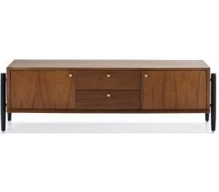 Sideboard i træ H90 x B120 cm - Sort/Brun 2