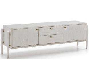 Tvbord i træ H50 x B160 cm - Sort/Brun