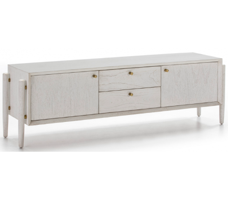 Tvbord i træ H50 x B160 cm - Sort/Brun