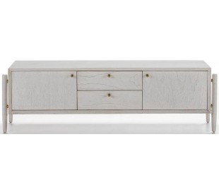 Tvbord i træ H50 x B160 cm - Sort/Brun 2