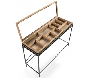 Konsolbord i metal og marmor B109 cm - Sort/Hvid marmor 2