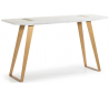Konsolbord i metal og træ B150 cm - Antik hvid/Antik guld