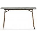 Konsolbord i stål og træ B152 cm - Antik guld/Mørkebrun