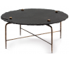 Sofabord i metal og sten Ø92 cm - Antik guld/Sort
