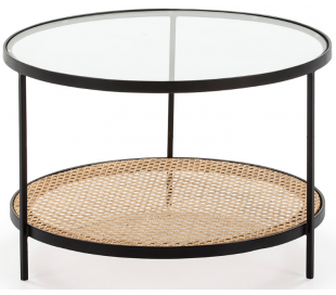 Sofabord i stål og marmor Ø80 cm - Antik guld/Hvid marmor