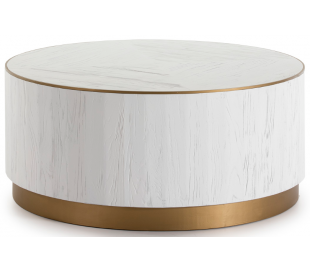 Konsolbord i metal og træ B150 cm - Antik hvid/Antik guld