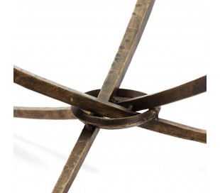 Sofabord i metal og glas Ø80 cm - Antik bronze/Klar 2