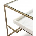 Sofabord i marmor og metal Ø82 cm - Antik guld/Sort marmor