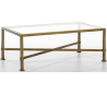Sofabord i metal og glas 120 x 70 cm - Antik guld/Klar