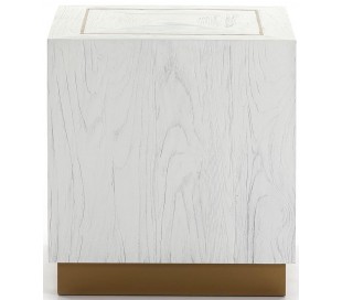 Sofabord i metal og træ Ø100 cm - Antik hvid/Antik guld 2