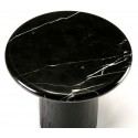 Sofabord i marmor og træ Ø70 cm - Sort/Sort marmor