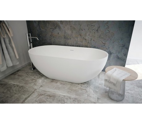 Ideavit Solidprime fritstående badekar 170 x 85 cm Solid surface - Mat hvid