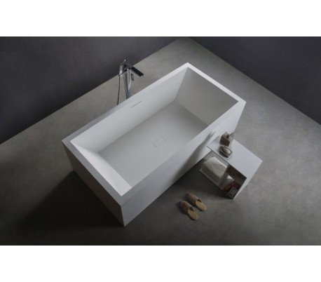 Ideavit Solidvitas fritstående badekar 200 x 100 cm Solid surface - Mat hvid