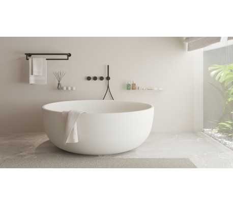 Ideavit Solidseal fritstående badekar 163 x 85 cm Solid surface - Mat hvid