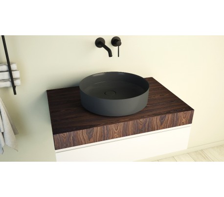 Ideavit Solidfloat-40 bordmonteret håndvask Ø40 cm Solid surface - Mat hvid