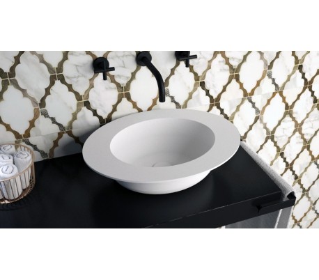 Ideavit Solidfloat-40 bordmonteret håndvask Ø40 cm Solid surface - Mat hvid