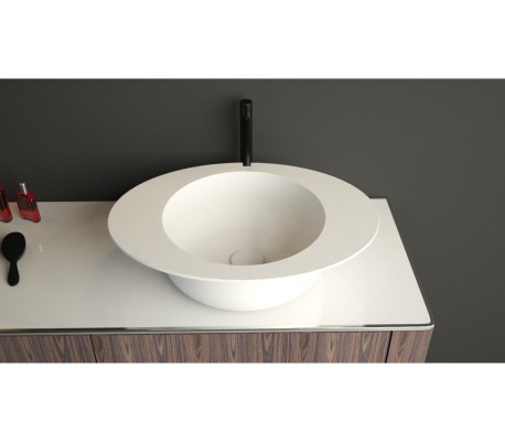 Ideavit Solidcap 2.0 bordmonteret håndvask 60 x 45 cm Solid surface - Mat hvid