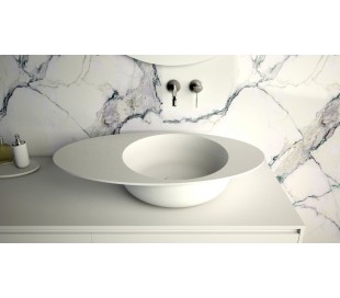 Ideavit Solidcap 6.0 bordmonteret håndvask 50 x 38 cm Solid surface - Mat hvid