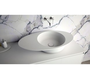 Ideavit Solidcap 6.0 bordmonteret håndvask 50 x 38 cm Solid surface - Mat hvid 2