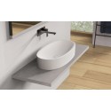 Ideavit Solidcliff-50 bordmonteret håndvask 50 x 35 cm Solid surface - Mat hvid