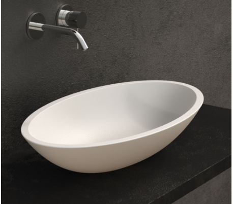 Ideavit Solidjazz bordmonteret håndvask 70 x 40 cm Solid surface - Mat hvid