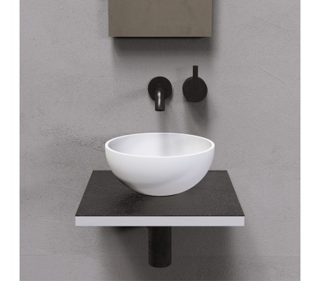 Ideavit Solidego bordmonteret håndvask Ø40 cm Solid surface - Mat hvid