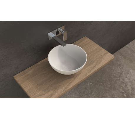 Ideavit Solidthin XS bordmonteret håndvask Ø32 cm Solid surface - Mat hvid